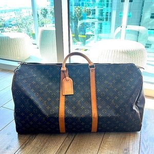 Luis Vuitton KEEPALL LEATHER TRAVEL BAG